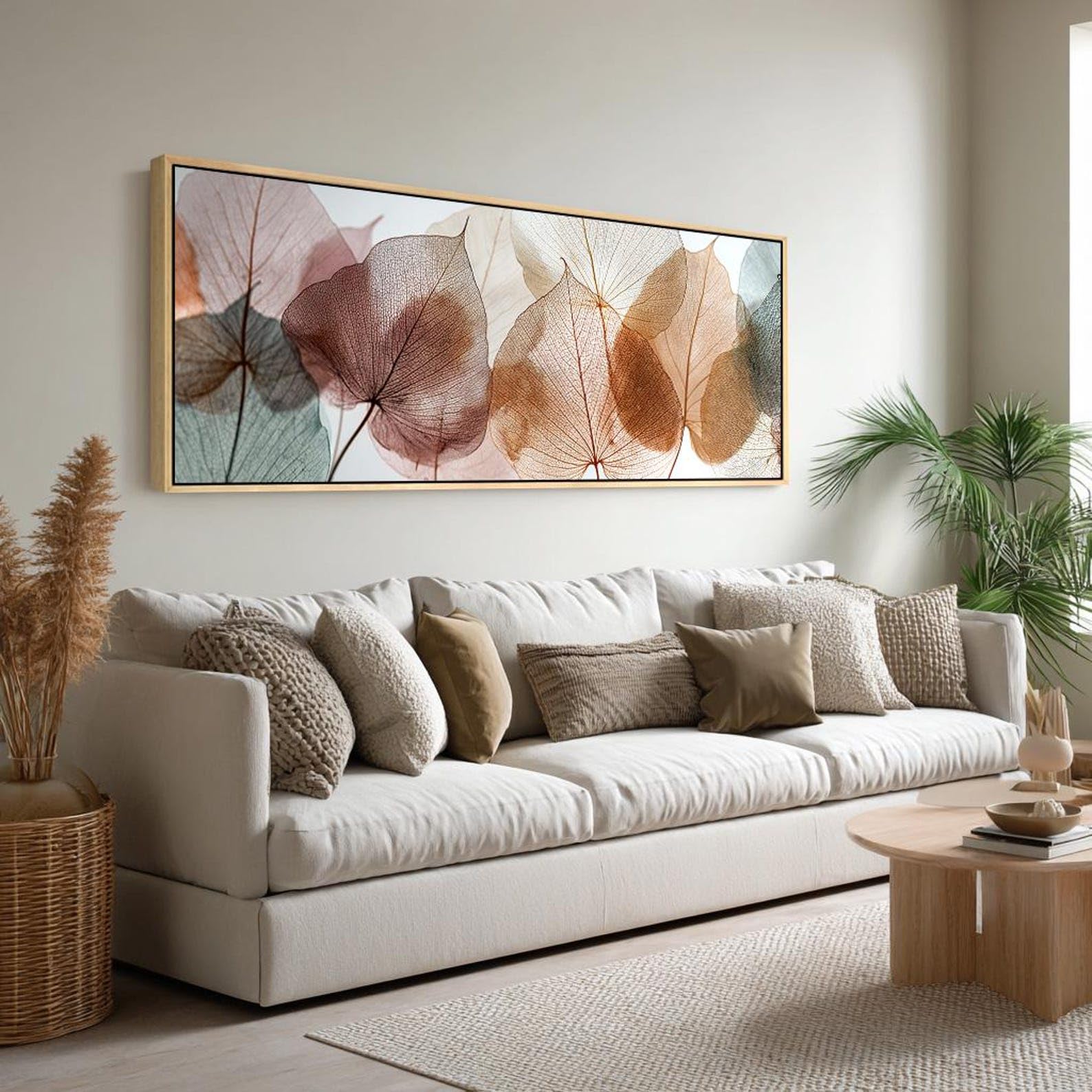 YUSUZHU Quadro astratto orizzontale stretto, stampa su tela moderna, ampia opera d'arte naturalistica, poster incorniciato per ufficio, stanze o corridoi (35x105 cm/senza cornice)