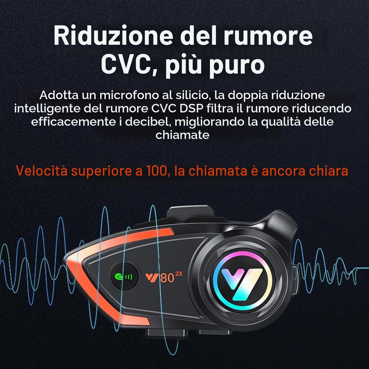 Intercom Cuffie Bluetooth 500 m 2 Ride Cuffie Bluetooth Citofono Cuffie con CVC Rumore qualità audio Altoparlante sistema di comunicazione Moto/Motoslitta/Bicicletta/Sport Y80