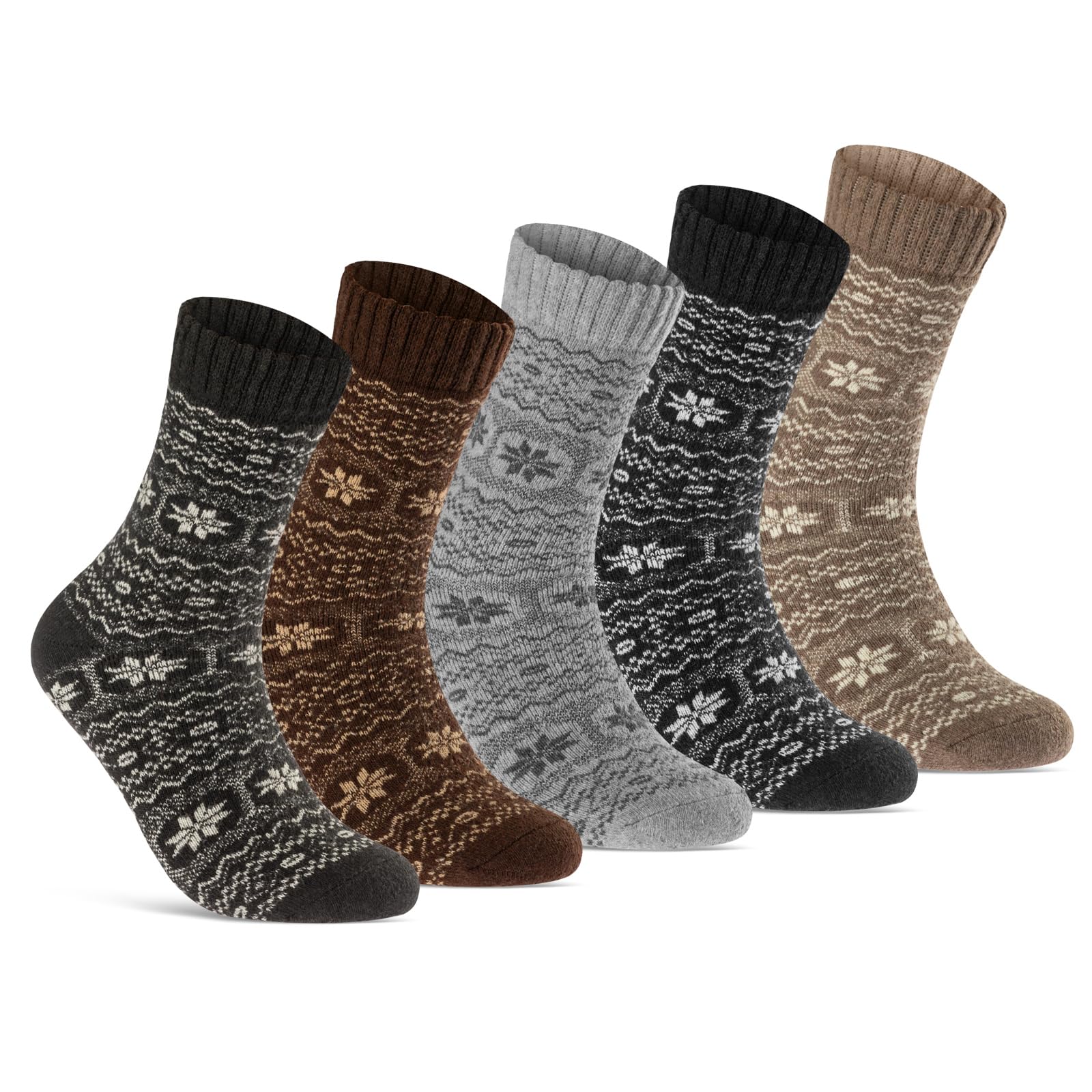 sockenkauf24 5 Paar Wollsocken Damen & Herren Wintersocken weich & warm