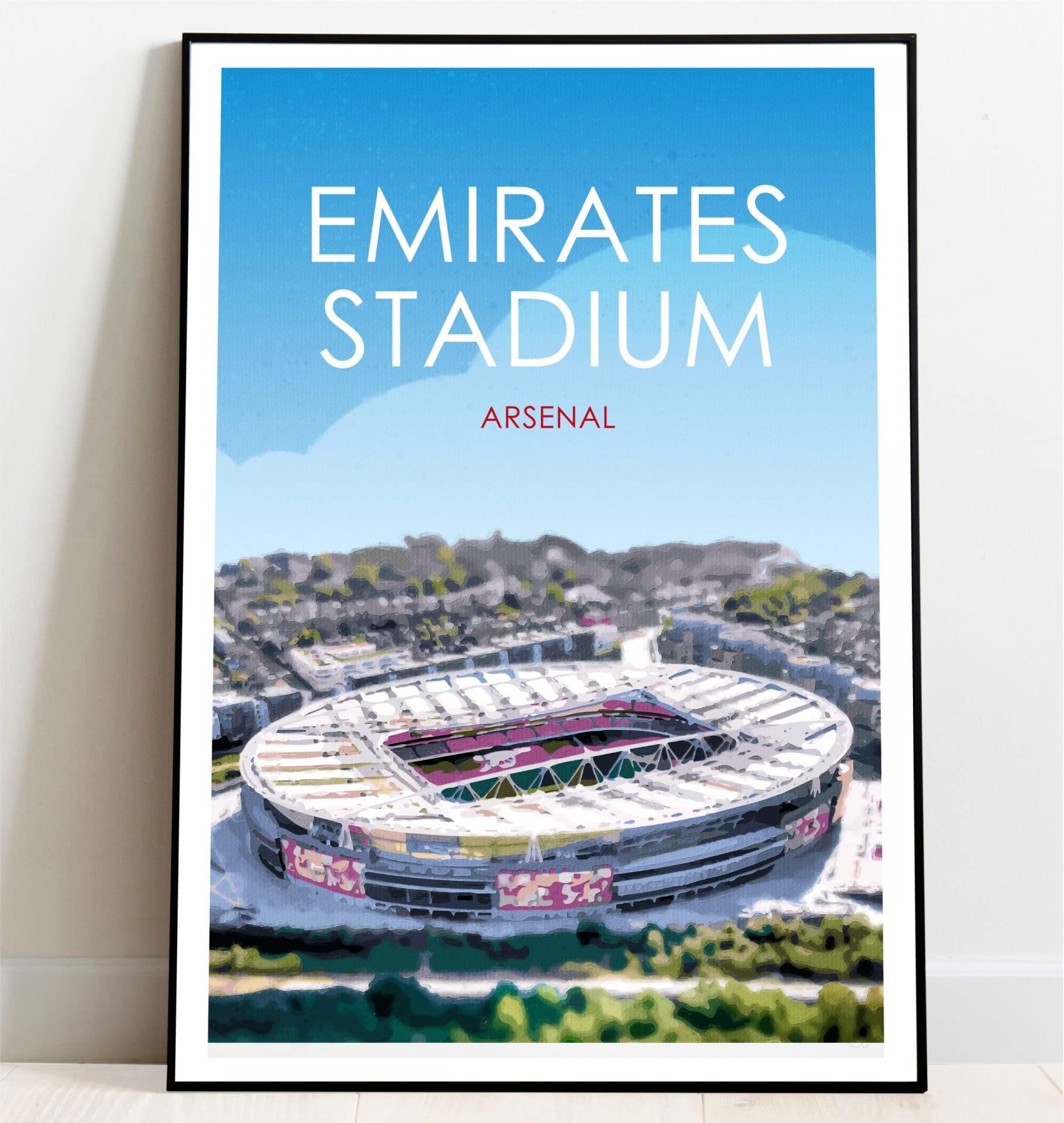 Ultras FC Arsenal Emirates Stadium Retro Art Print (A4 Giclee Print - Portrait)