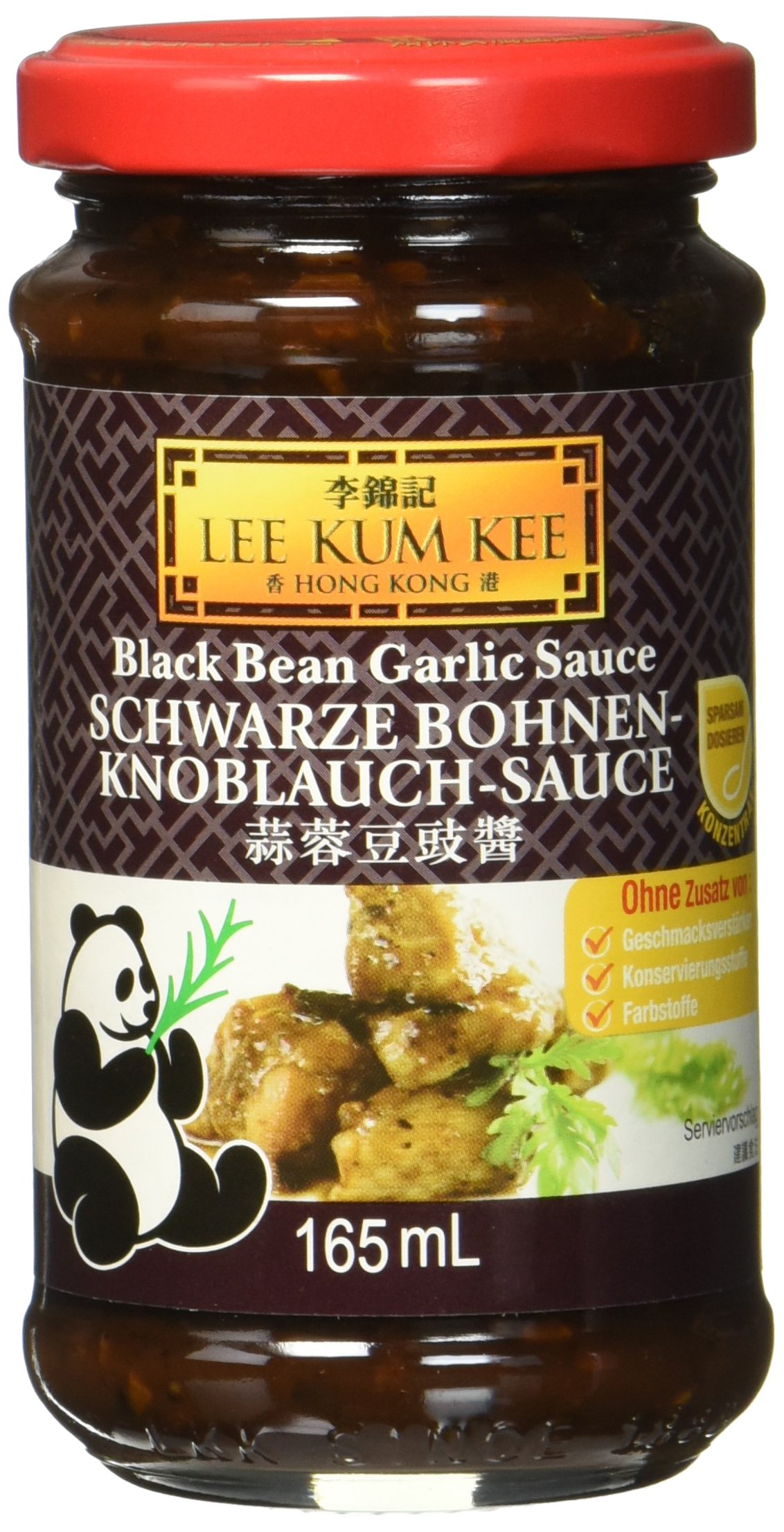 Lee Kum Kee Schwarze Bohnen Knoblauch Sauce (aus China, würzig, ohne Glutamat, ohne Konservierungsstoffe, ohne Farbstoffe) 1 x 165 ml