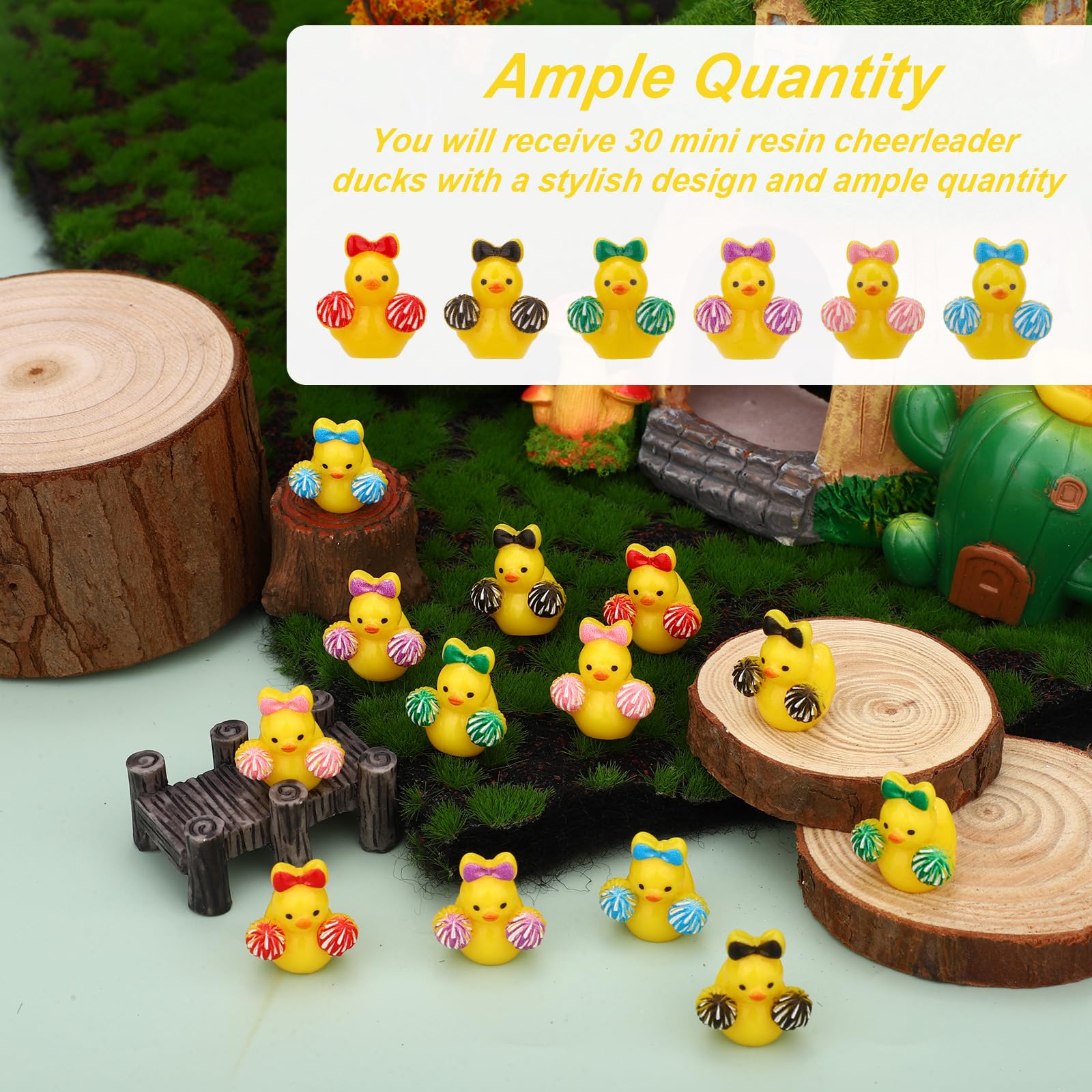 60pcs Mini Resin Cheerleader Ducks - Image 3