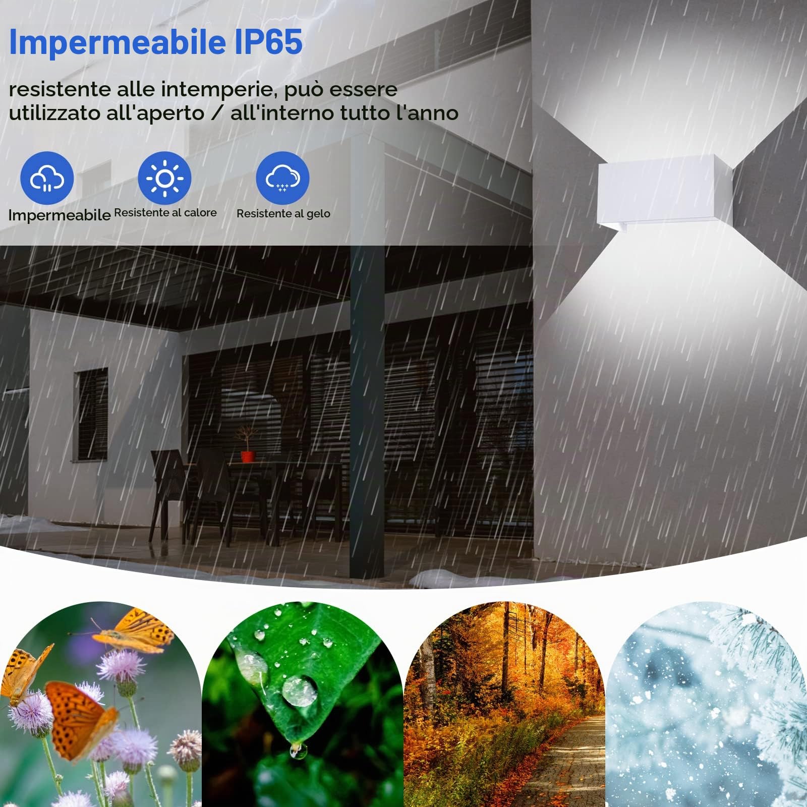 ENCOFT 2 Pezzi 24W Applique da Parete Interno Esterno COB LED IP65 | Luci da Esterno Impermeabile Lampade Esterno, 6000K Applique Parete Interno in Alluminio Angolo Regolabile Bianco