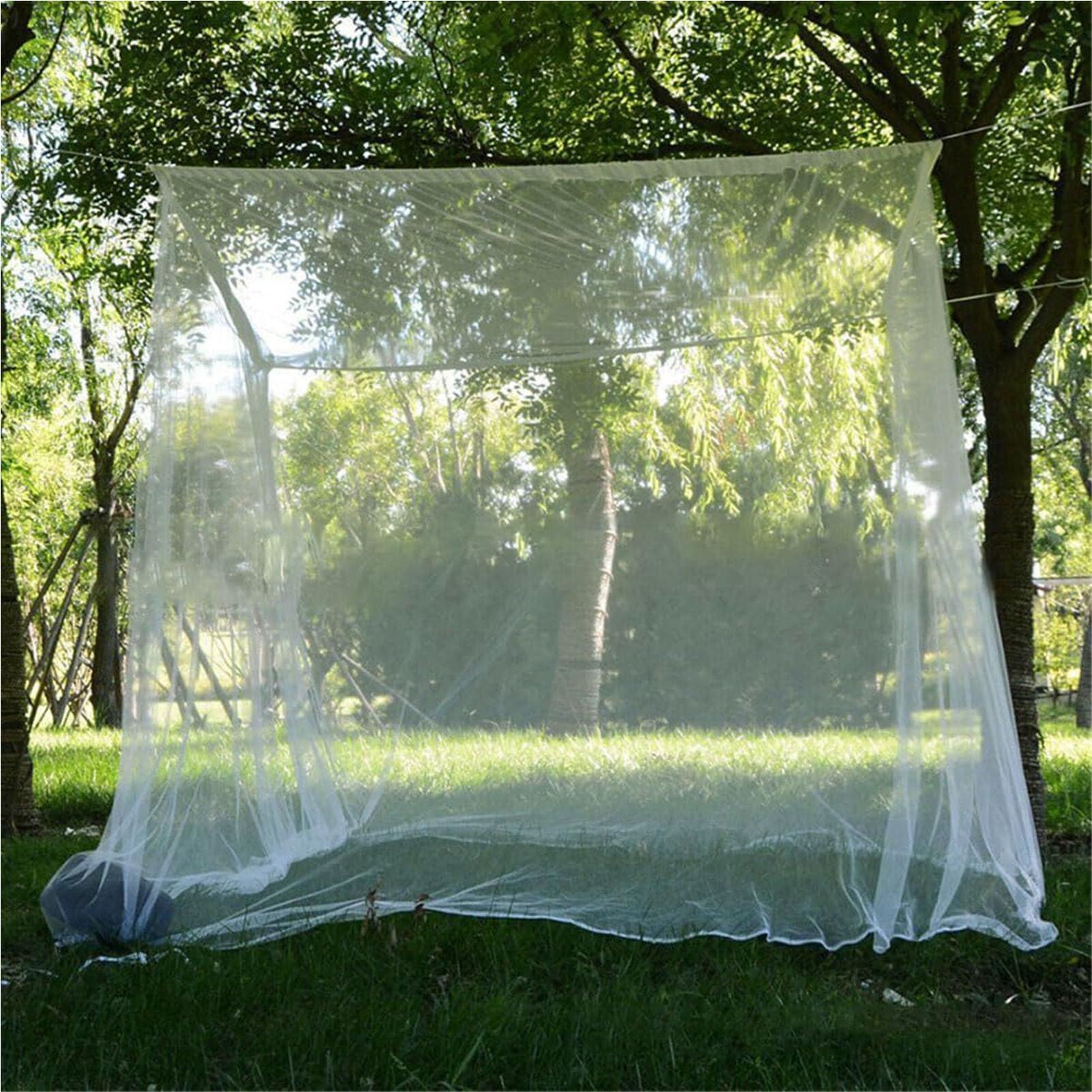 Mosquitera de Viaje de Cama, fácil sin instalación, mosquitera de una Sola Puerta, Adecuada para Acampar en Familia,Blanca,1.5 * 1.9m