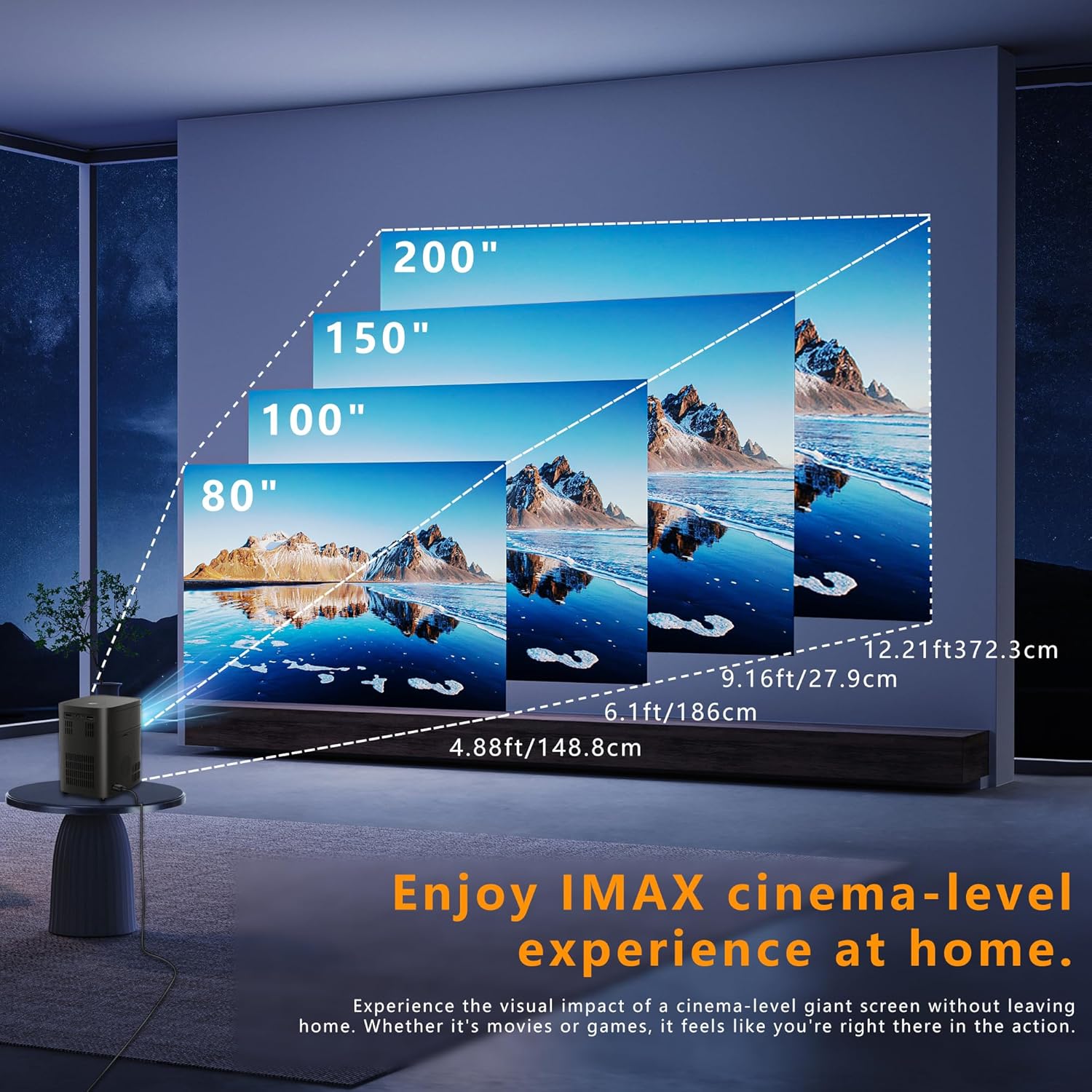 2026 upgraded Smart Android mini projector with wifi and bluetooth,Auto Focus & Keystone smart projector with apps,Portable Projector for bedroom home cinima proyector, Compatible with Smartphone