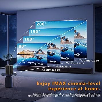 2026 upgraded Smart Android mini projector with wifi and bluetooth,Auto Focus & Keystone smart projector with apps,Portable Projector for bedroom home cinima proyector, Compatible with Smartphone