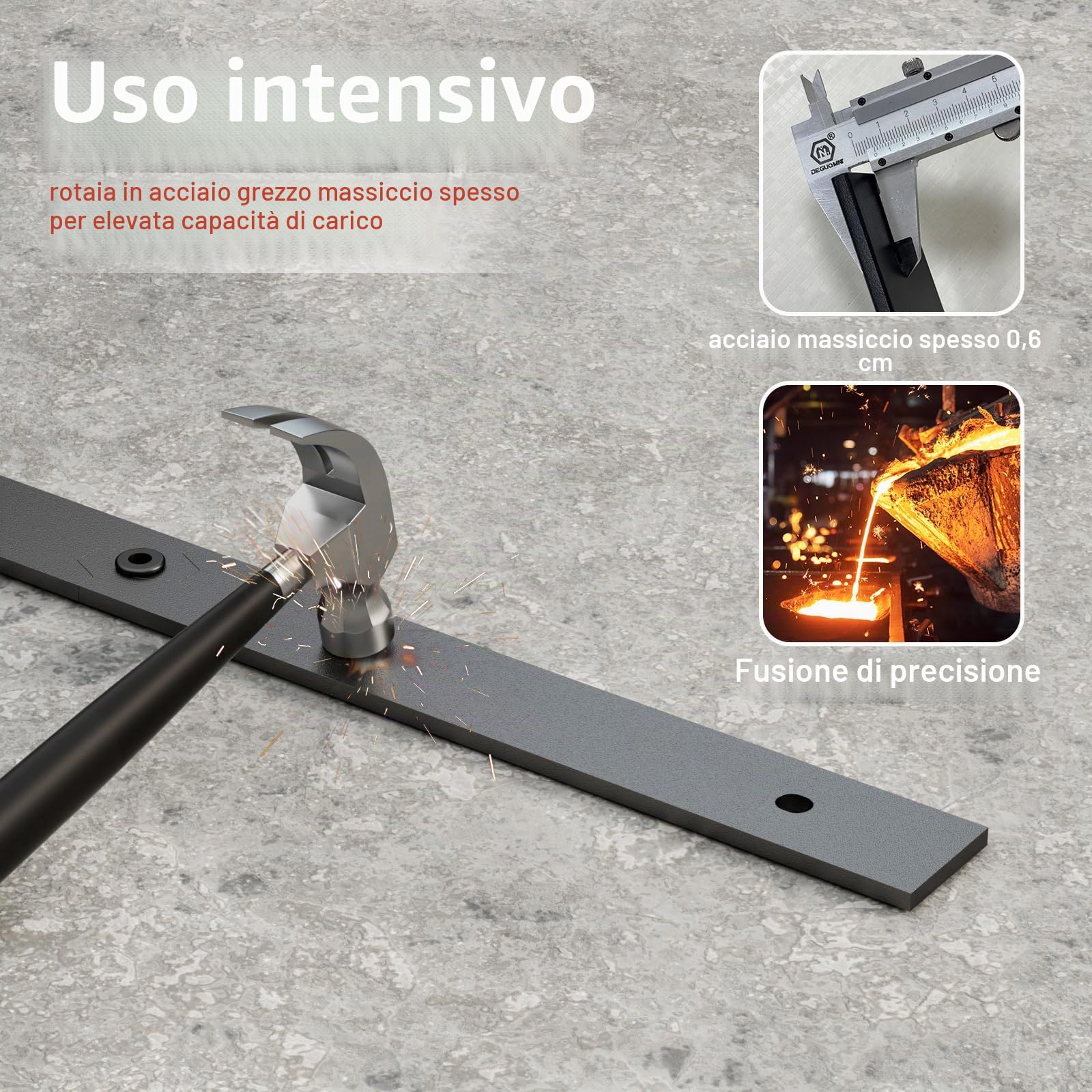 CCJH Kit di binari per porta scorrevole a 2 ante pieghevoli da 100 cm (porta non inclusa)