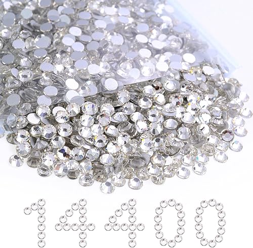 Miniatura 9 de MEIBITE Diamantes de imitación con parte trasera plana a granel, 14400 diamantes de imitación verde malaquita para ropa, decoración y manualidades,