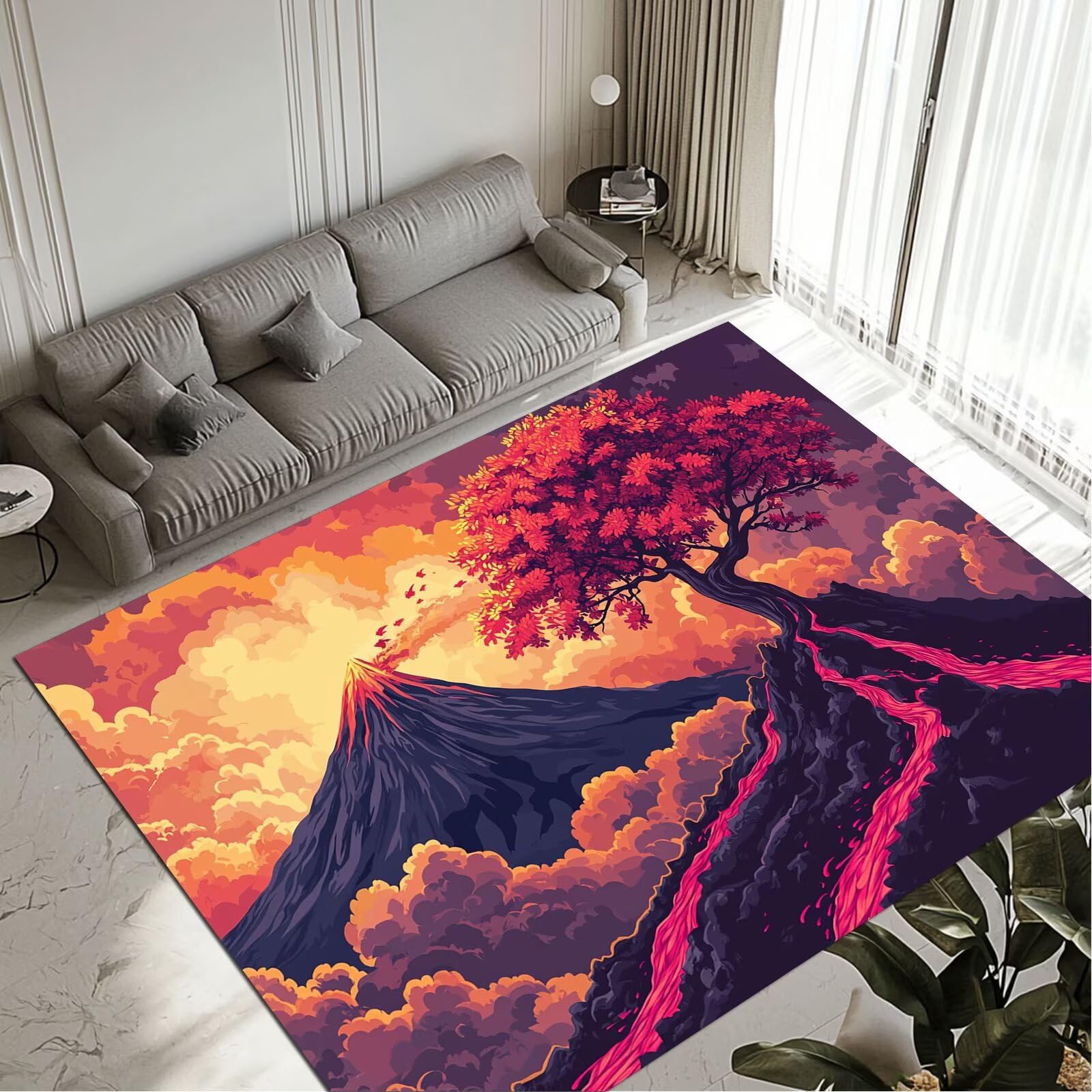 Tapis Sunset petit tapis salon chambre adulte 50x80cm antidérapant