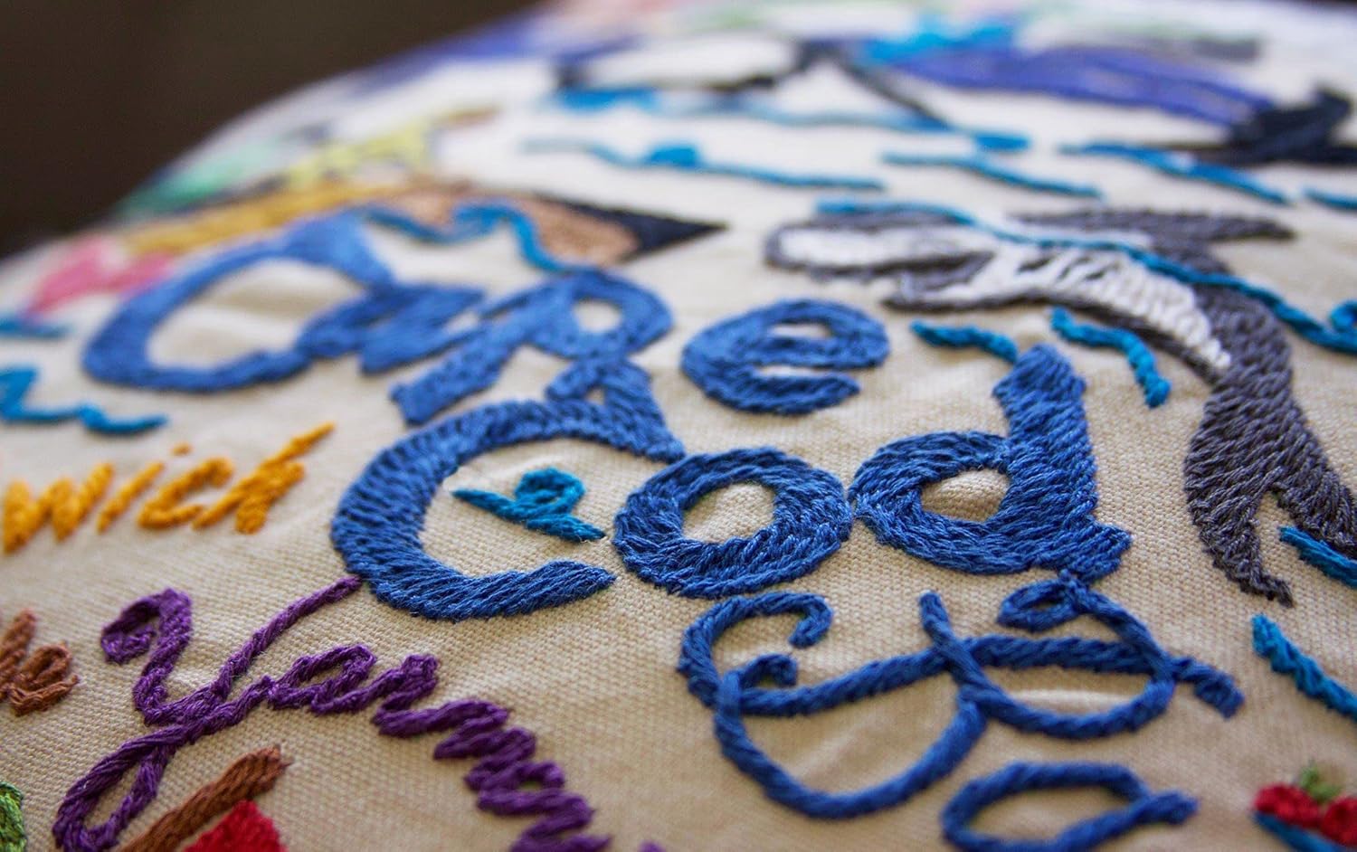 cape cod embroidered pillow