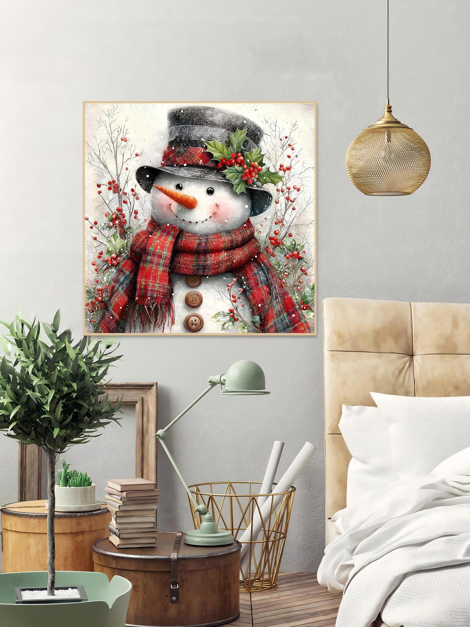 Christmas Snowman Cross Stitch Kit - Easy DIY -6