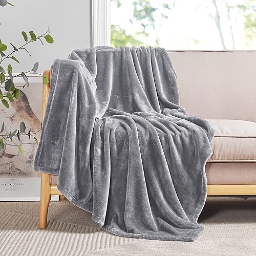 RYB HOME - Manta de vellón suave, liviana, térmica y mullida para sofá, cama, sofá cama, viajes o campamentos, tamaño Twin de 60 pulgadas de ancho x