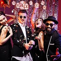 Vista 2 de WILLBOND Paquete de 12 bolas de espejo de discoteca con anillo para colgar para decoraciones divertidas de fiesta de discoteca retro, efecto