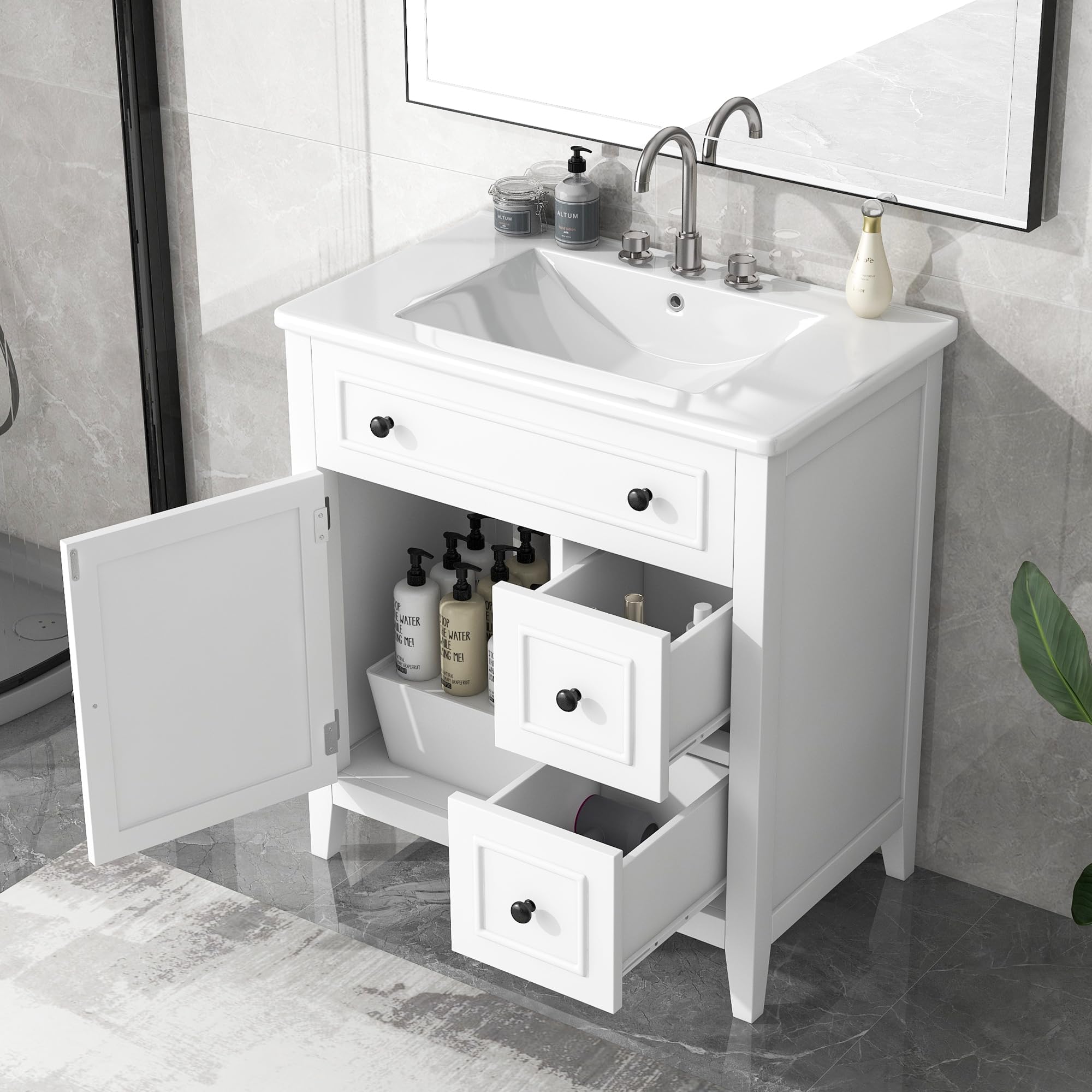 Amazon.com: 30" Bathroom Cabinet Vanities with Sink Set Combo, Storage ...