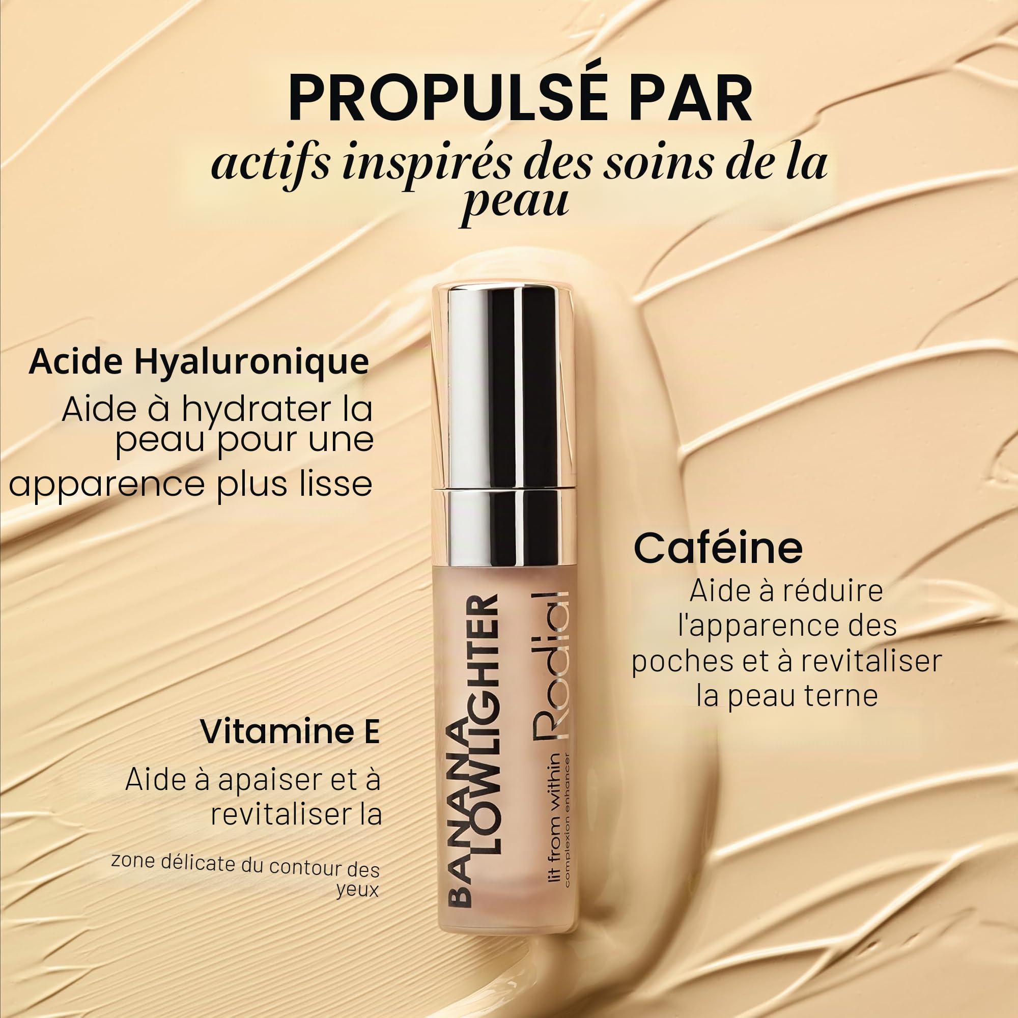 Rodial Banana Lowlighter 5,5 ml - Correcteur de Couleur Liquide Nuance Jaune - Correcteur pour le Visage au Fini Soyeux et Non Scintillant - Formule Hydratante à l'Acide Hyaluronique, Vit E et Caféine
