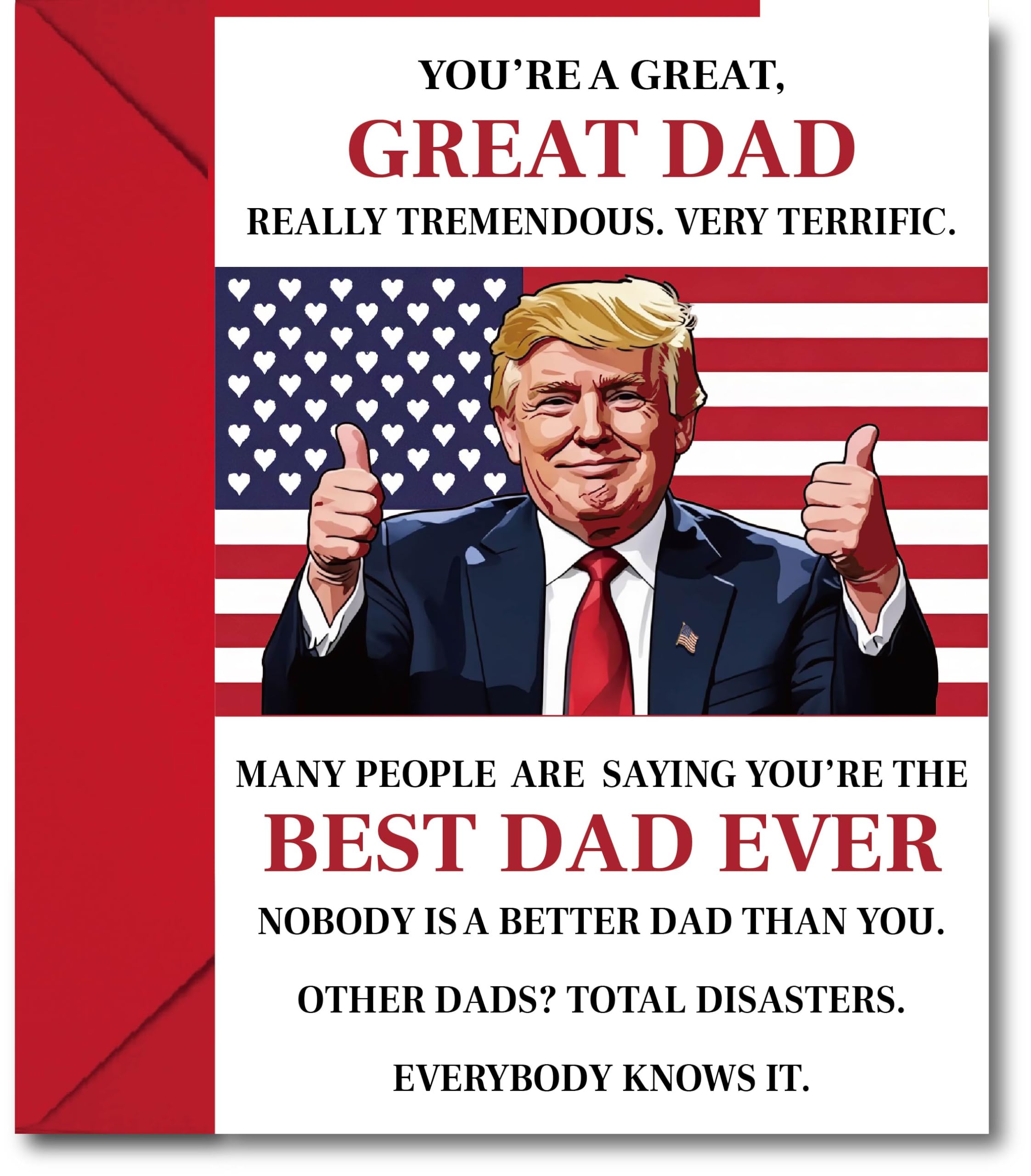Funny Trump Fathers Day Card, Happy Birthday Cards Humor Gift from Son Daughter or Kids – Hilarious & Heartfelt Greeting Card for Dad, Grandpa,