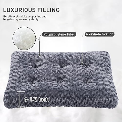 Miniatura 2 de KSIIA - Cama lavable tipo jaula para perro, cómoda almohadilla antideslizante para mascotas, para razas de perros grandes, jumbo, medianos y