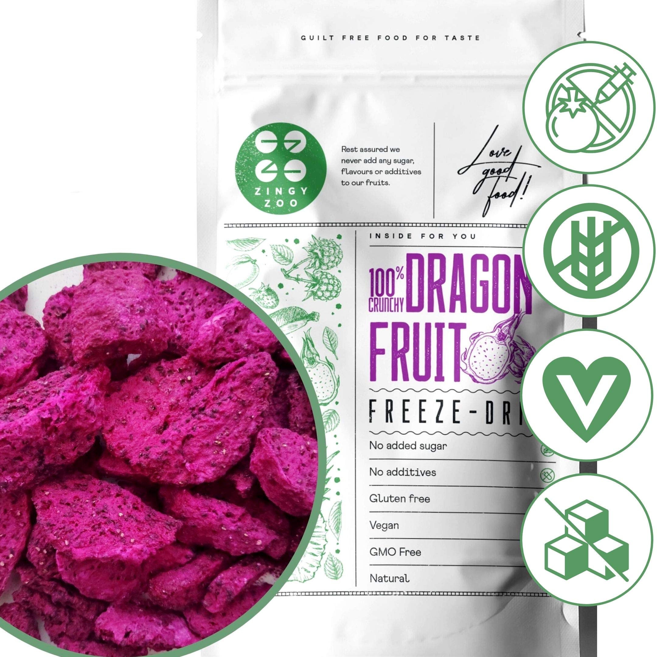 Freeze Dried Dragon Fruit Unsweetened Pink Pitaya Homemade Fresh