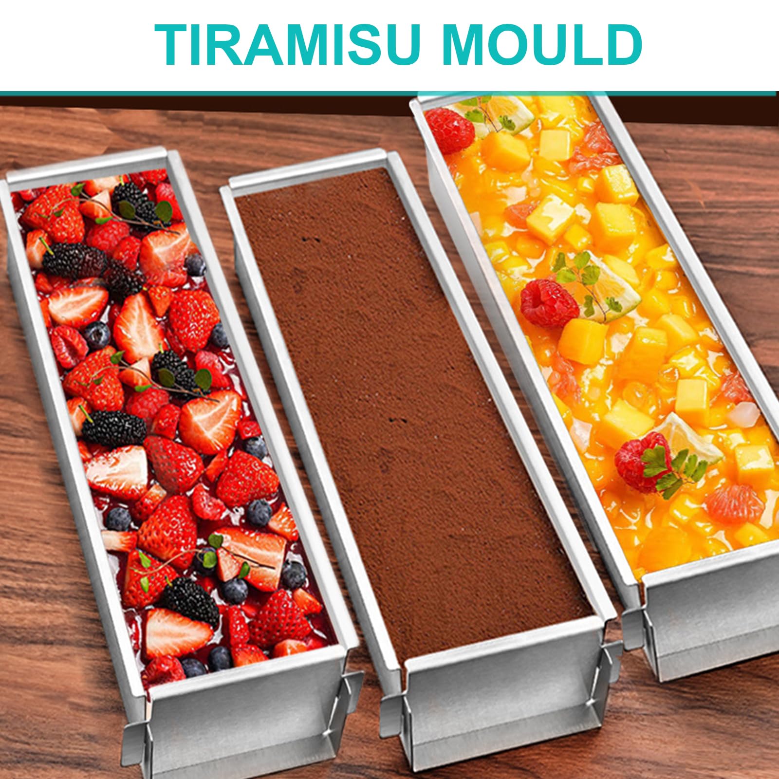 Molde de pastel de acero inoxidable para pastelería profesional, molde de mousse de metal, moldes de tiramisú con base extraíble