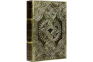 DROFELY Decorative Book Box: Large Vintage Faux Leather Storage