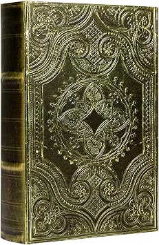 Decorative Book BoxVintage Style Fake Box - Faux Leather Embossing Box,12" Large Size Retro Green Book Storage Box 2-06