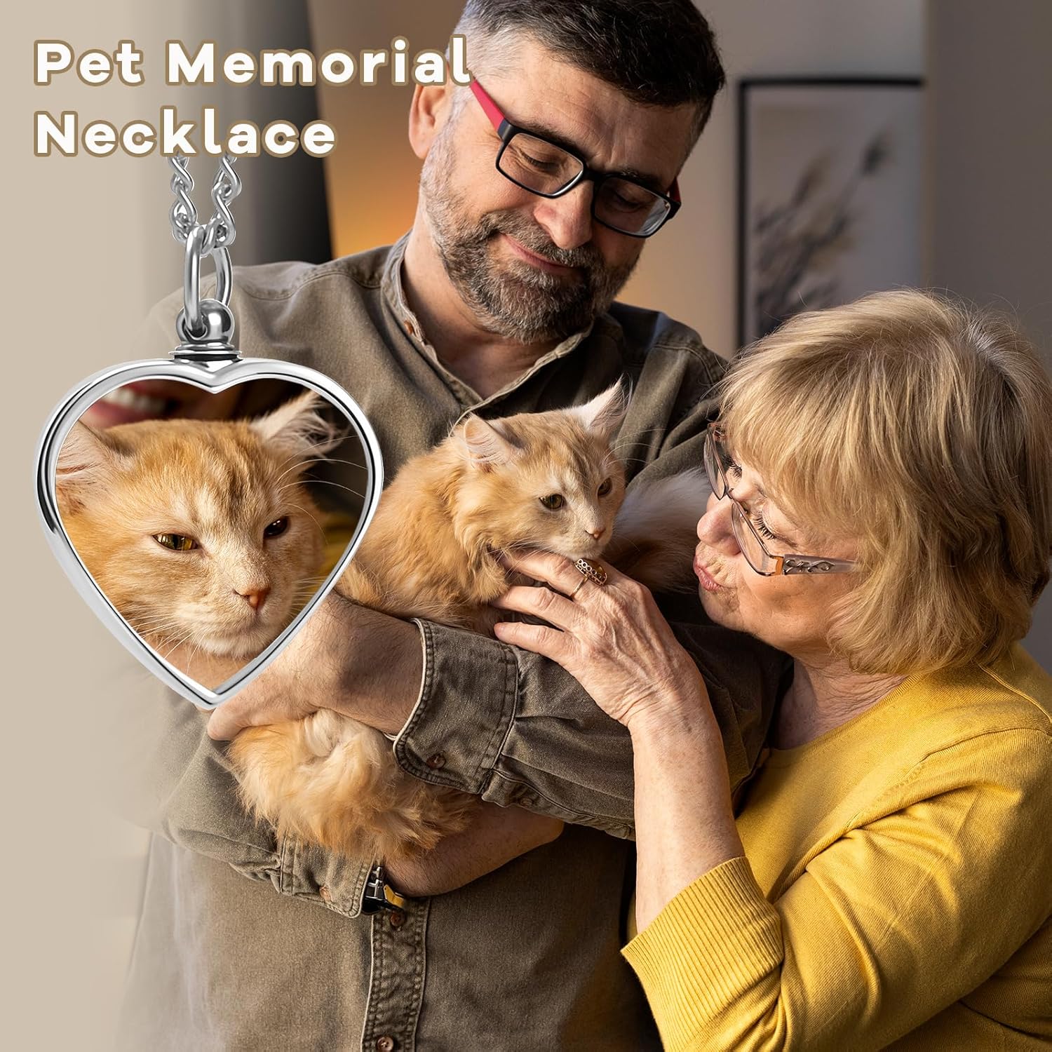 QYH Custom Dog Urn Necklaces for Ashes with Picture - Personalized Text Pet Ashes Necklace, Customized Memorial Gifts for Loss of Dog (Heart) - Image 7