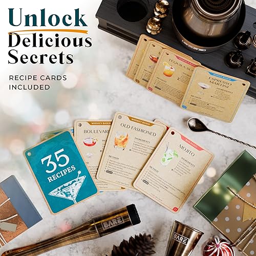 Miniatura 6 de BARE BARREL Kit de Barman para Mixología Juego de Herramientas de Bar  Juego de Coctelera de 16 Piezas  Utensilios de Mezcla de Martini para