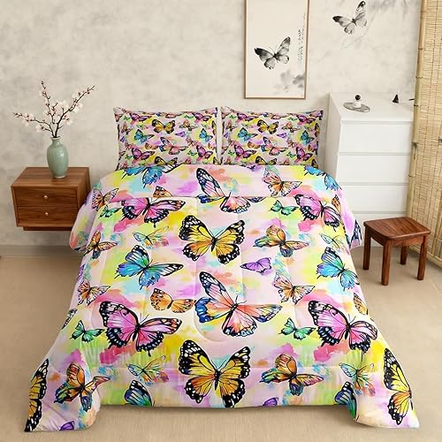 Miniatura 19 de Castle Fairy Daisy Florals Comforter Set Twin Size,Hippie Flowers Bedding Set,Kids Boys Adults Bedroom Decor,70s Retro Floral Super Soft Duvet