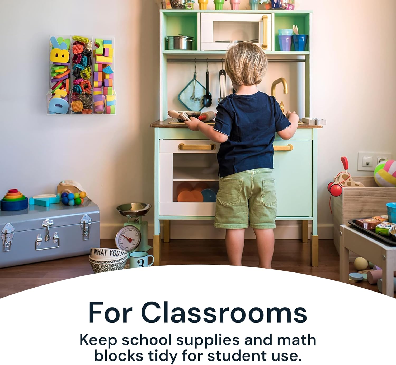 Triple Acrylic Toy Dispenser for Kids - Self-Serve Snack & Toy Foam Blasters, Car Storage for Wall or Countertop - Clear 3-Compartment Hanging Organizer for Playroom & Nursery - 12.5" H