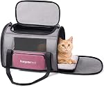 BurgeonNest Cat Carriers for Medium Cats Under 25 lbs, Pet Carrier for Cats with Unique Side Bag,Top Load Small Pet Carrier Soft-Sided Escape Proof with 4 Ventilated Windows
