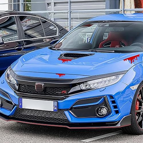 Miniatura 7 de Xotic Tech - 2 hojas (14 unidades) de PVC rojo para automóvil, decoración temática de Halloween, calcomanías de sangrado para faros, ventanas,