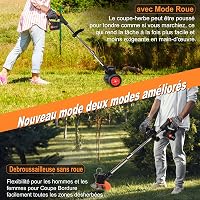 Xbzzgmg 21V Akkumulátoros Fűnyíró Szegélynyíró 2x4.0Ah Akkuval Forgatható Fej Teleszkópos 6