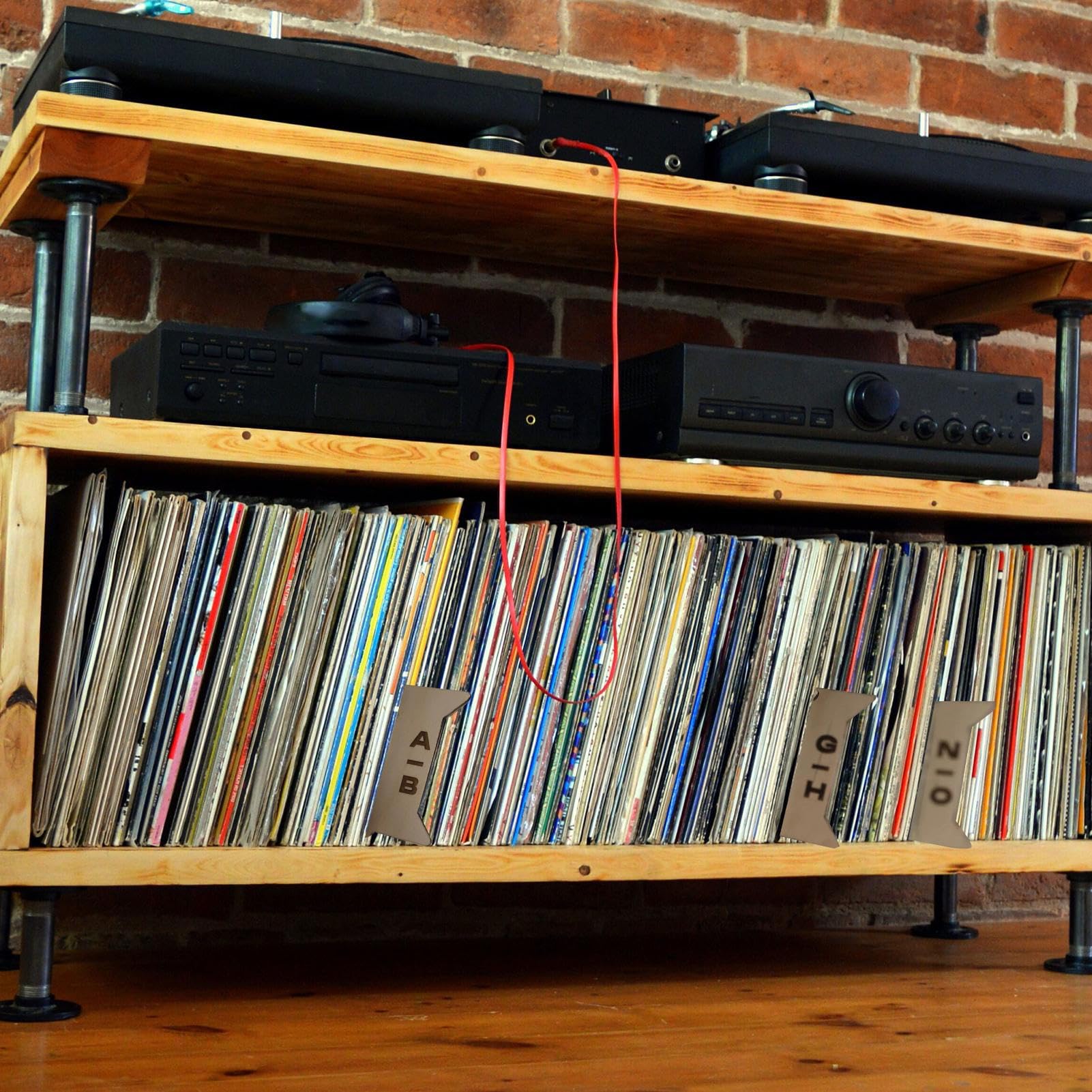Separatori per scaffali da libreria – Separatori per dischi in legno dalla | A alla Z, set di 12 sepaaratori LP, organizzatore alfabetico per l'archiviazione di dischi in vinile, collezione musicale
