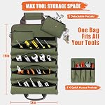 Roll Up Tool Sac-Dons pour les hommes Papa L'épouse, anniversaire de la fête des Pères pour les Hommes, outil lourd Organisateur sac avec 2 Pochettes amovibles pour charpentier mécanicien (vert)
