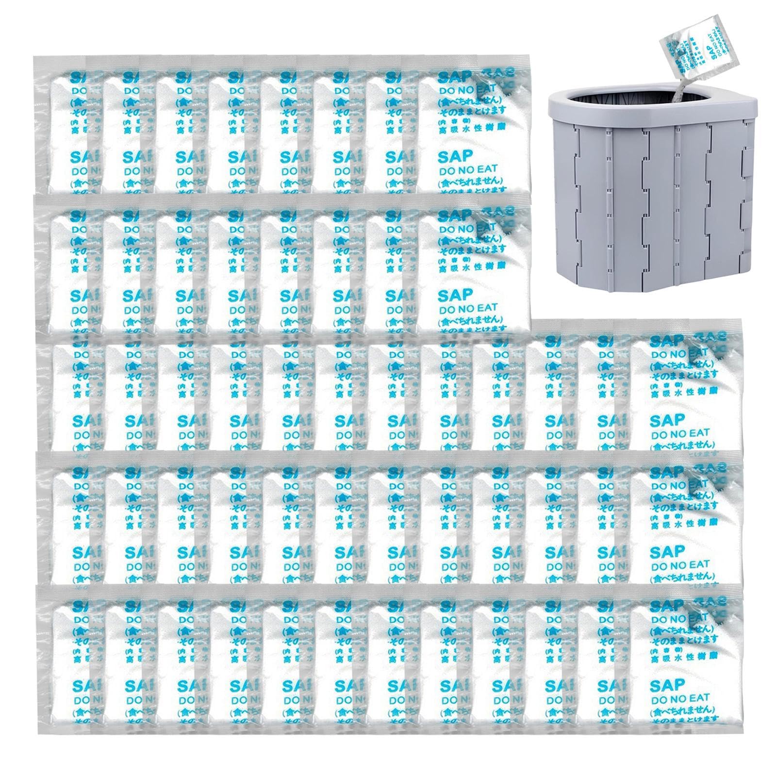 50 Packs Portable Toilet Coagulant, Camping Toilet Gel, Wee Bags For Camping, Urine Absorbent Powder, Poo Gel For Portable Toilet, 50 Individual Packed Toilet Absorbent Gel Powder