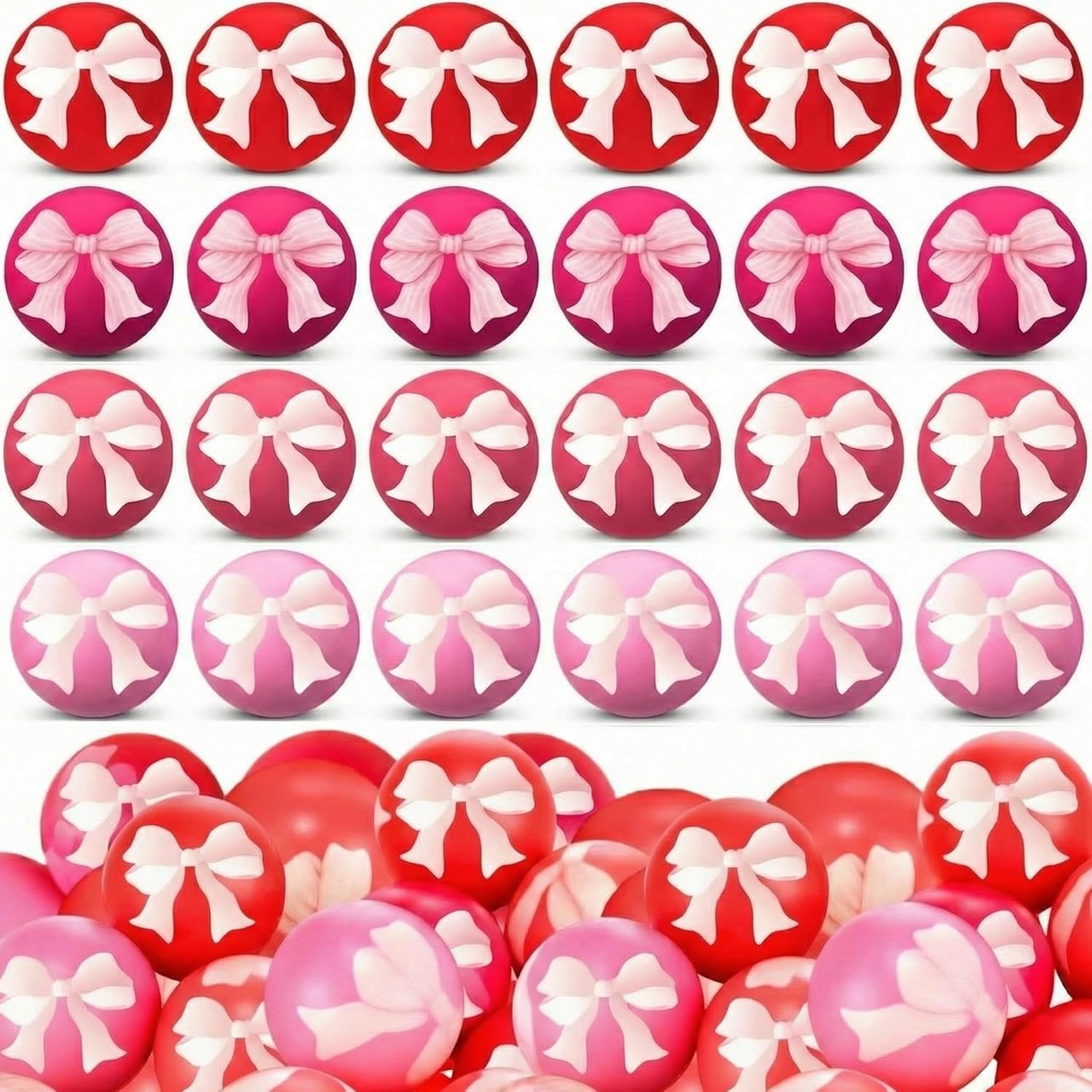 24 Pcs Pink Bow Stress Ball Gift Squeeze Stress Relief Balls Mini Foam Stressed Ball Coquette Bow Sensory Relief Toys for Coworker Employee Appreciation Bag Stuffer 1.57 Inch