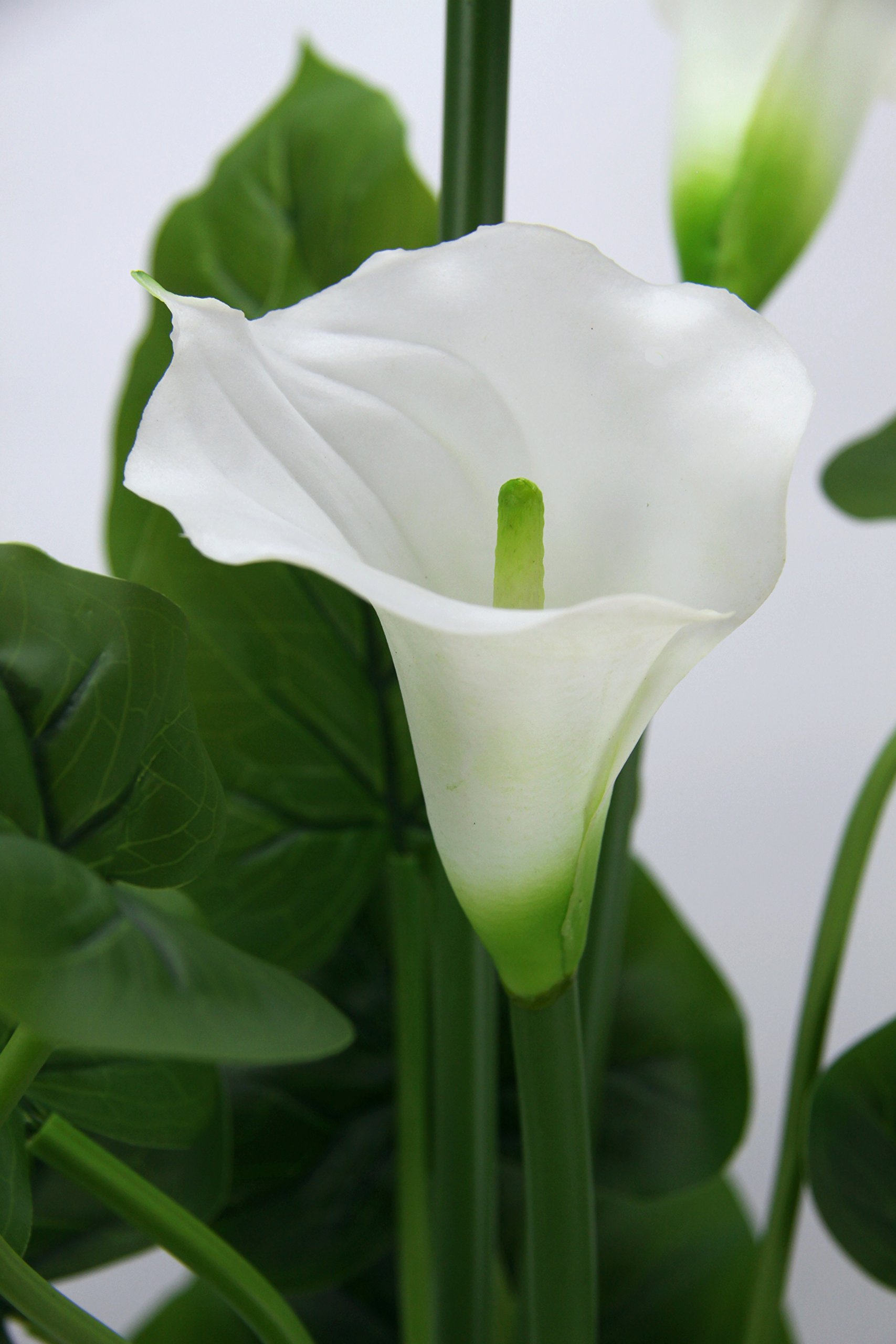Plante Artificielle Calla en Pot - Fleurs artificielles en Soie - Plantes Calla - Décoration réelle - Plante d'intérieur - Plante Verte - Bouquets Exotiques de lys - Décoration funéraire