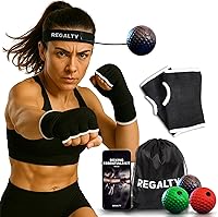 Vista 1 de Boxing Reflex Ball Set -Complete Boxing Training Equipment with Gloves, Headband & Carry Bag -Perfect for Kids & Adults to Improve Reaction, Speed &