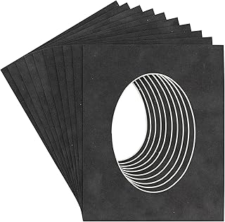 CountryArtHouse Dark Grey Suede Acid Free 8.5x11 Oval Picture Frame Mat with White Core Bevel Cut for 7x9 Pictures - Fits 8.5x11 Frame - Pack of 1 Matboard