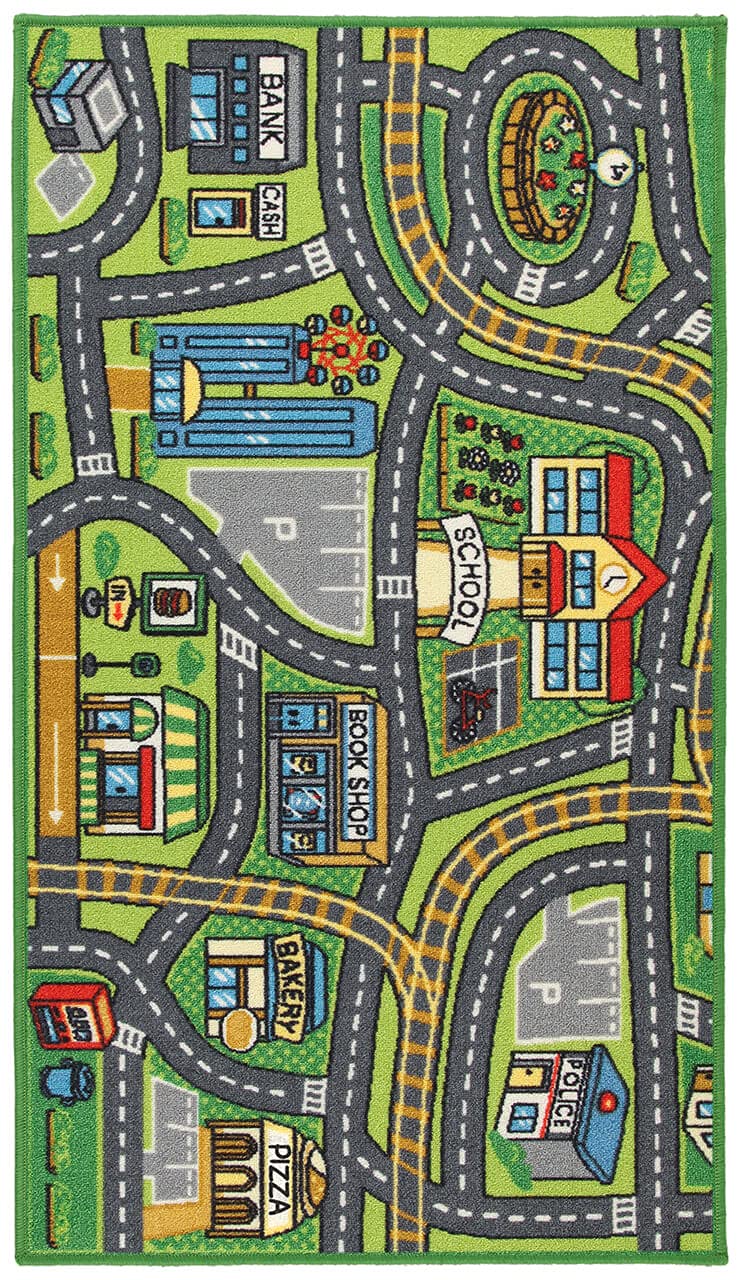 Alfombra Tom & Jerry tráfico y ciudad de 190 x 133 cm con diseño vial 6