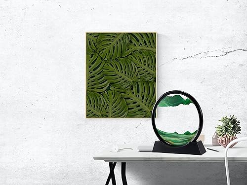 Miniatura 6 de KongLam Arte de arena dinámica 3D con movimiento líquido, imagen artística de arena en movimiento, imagen redonda de vidrio 3D de mar profundo,