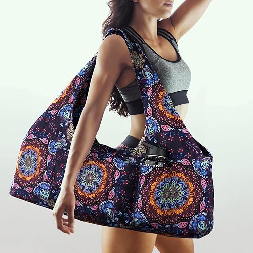 Miniatura 5 de Bolsa grande para esterilla de yoga, bolsas y transportadores de yoga que se adapta a todas las cosas con correa para esterilla de yoga, bolsillos