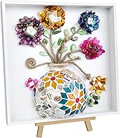 Kssiaz DIY Mosaic Vase Painting Kit - Flower Gem Art Crafts with Stickers, Complete Accessories for Handmade Room Decor & Gifts