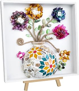Kssiaz DIY Mosaic Vase Painting Kit - Flower Gem Art Crafts with Stickers, Complete Accessories for Handmade Room Decor & Gifts