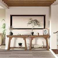 Vista 6 de LITTLE TREE 41-Inch Console Table with Storage, 2-Tier Sofa Table Behind Couch, Farmhouse Entryway Table for Living Room, Hallway (Rustic Brown)
