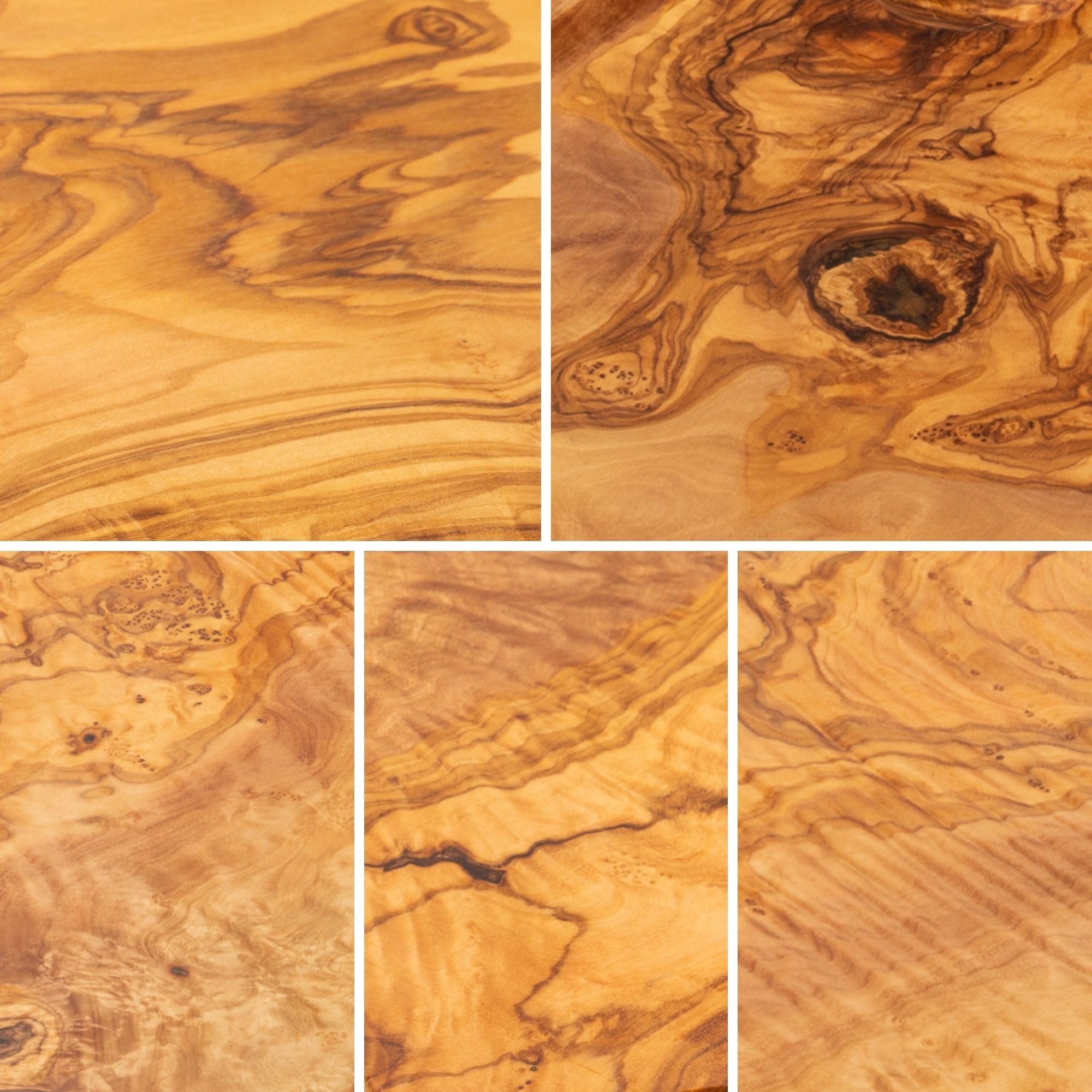 Tabla de Madera de Olivo Natural para Cortar y Servir 39 x 18 cm Reversible Artesanal