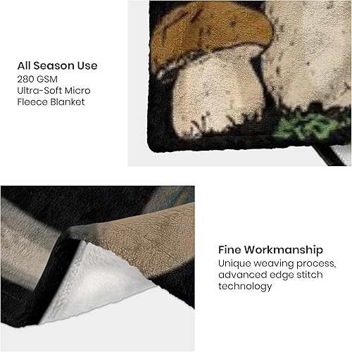 Miniatura 4 de Manta de hongo, regalos para mujeres, manta de franela de vellón suave y acogedora para todas las estaciones, para sofá, sillón, manta de decoración