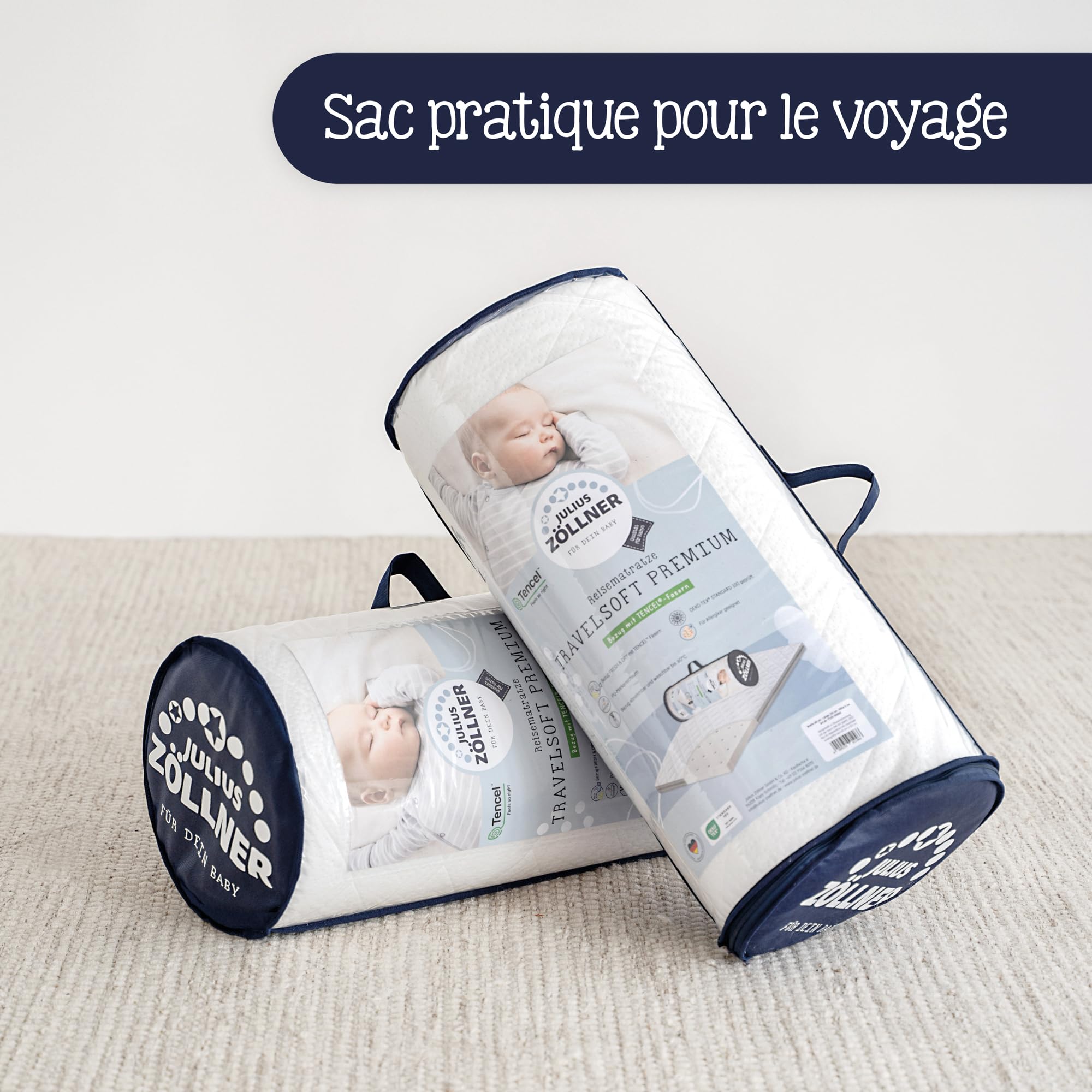 Julius Zöllner Matelas pour lit de voyage Travelsoft Premium 60/120 cm OEKO-TEX Standard 100