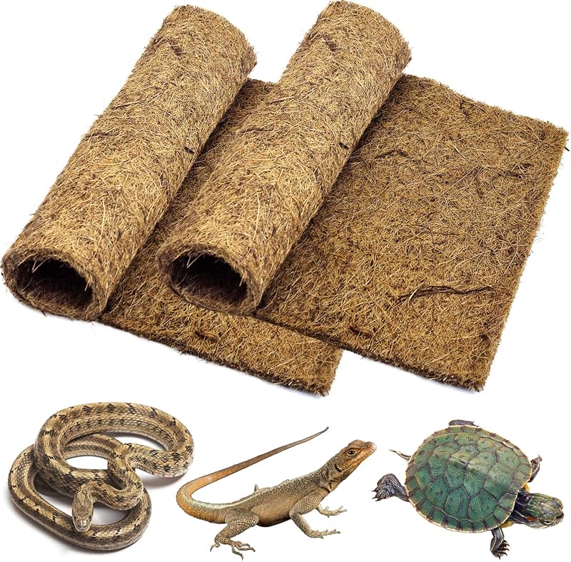 Forração para Terrário em Fibra Natural de Coco PINVNBY, Tapete Recortável 40 x 30 x 1 cm, Pacote com 2