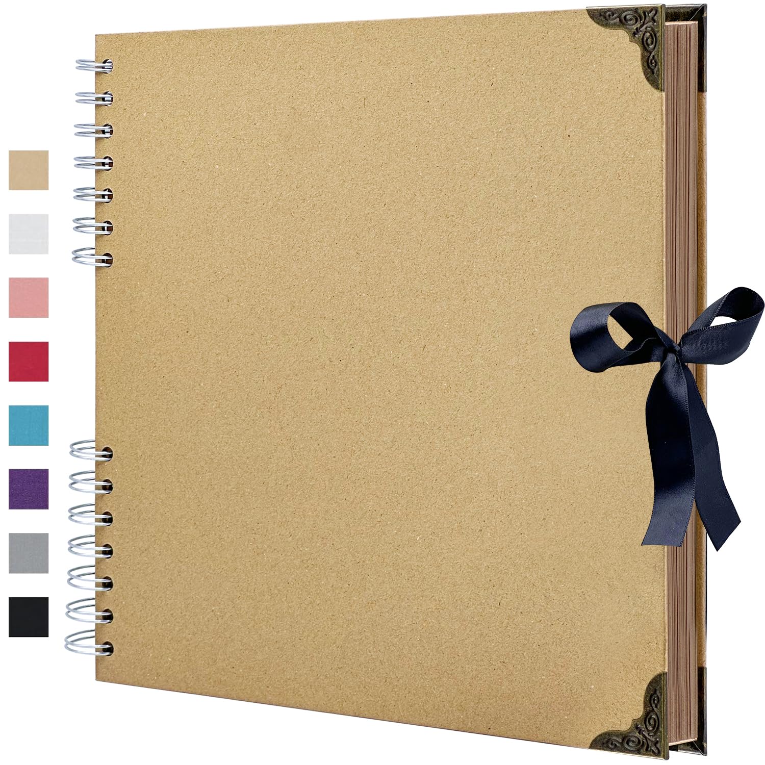 10x10 Inch Hardcover Kraft Paper Scrapbook Album (80 Pages) for All Occasions